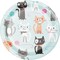 Party Central Kitty Gang Disposable Party Luncheon Plates - 6.75" - Sea Blue and White - Club Pack of 96